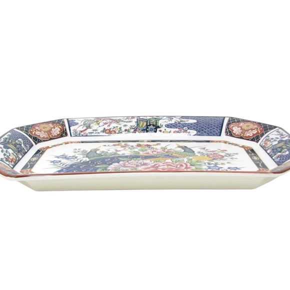 Vintage Oriental Trading CO. Rectangular Octagon Porcelain‎ Platter Serving Tray - Picture 5 of 12